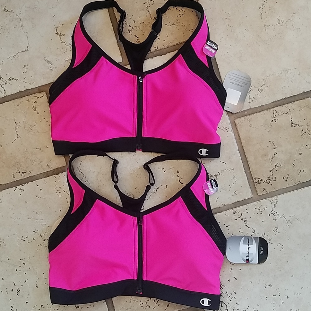 2 Champion zippered sports bras